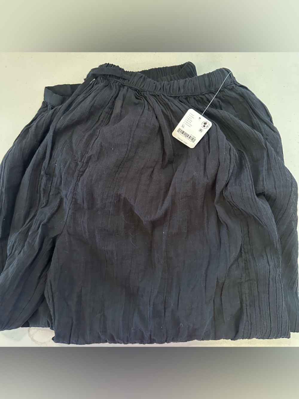 (NWT) Free People Black Gauze Harem Pants XL Boho Wide Leg Elastic Waist